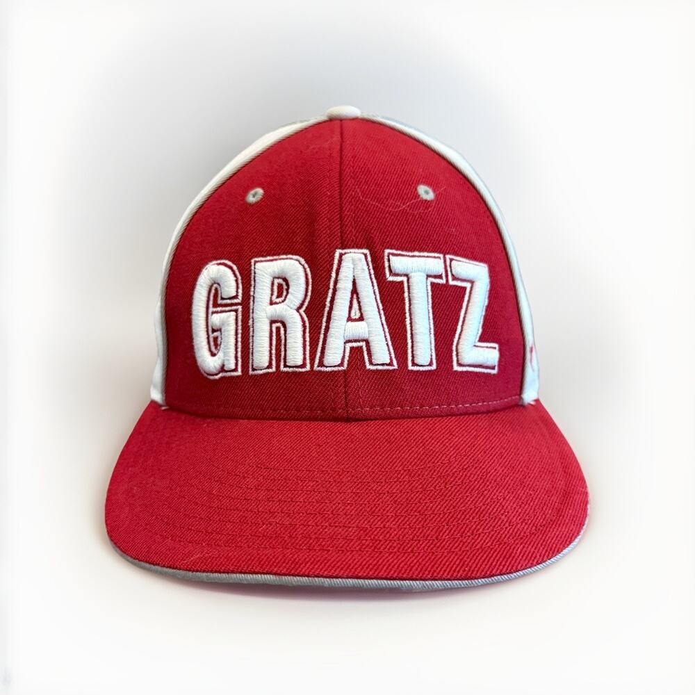 Vintage Nike Gratz Red White Rasheed Wallace #30 Fitted Hat Size 7 1/2 Cap